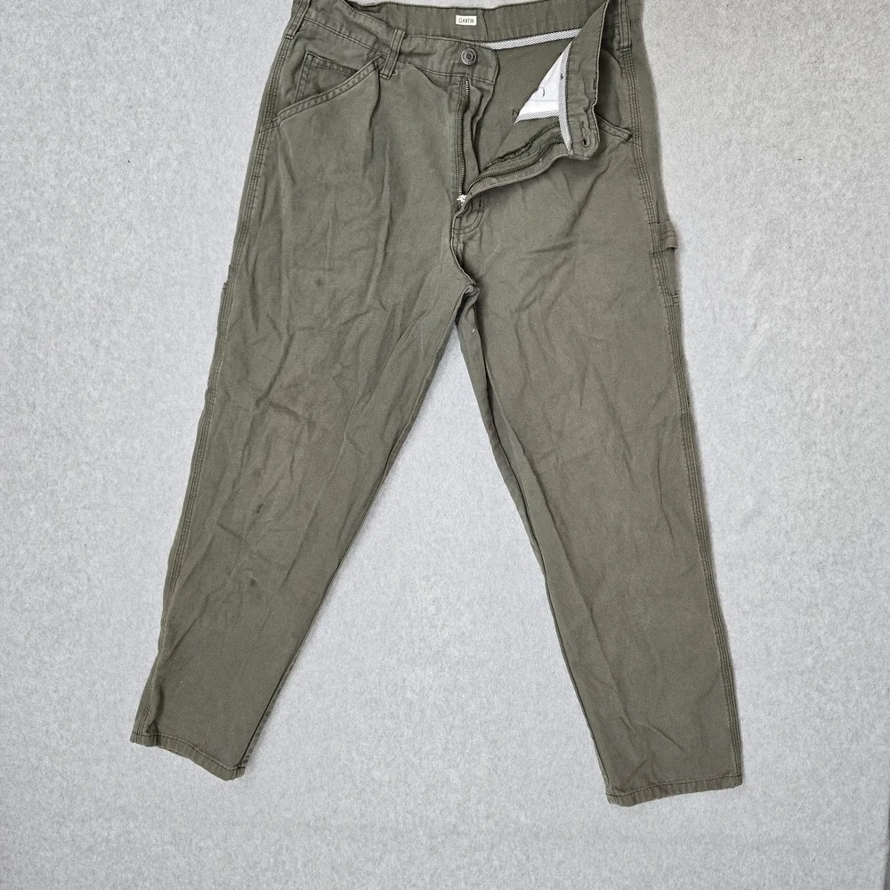Katin Men Pants 31 Green Carpenter Workwear Canvas 27